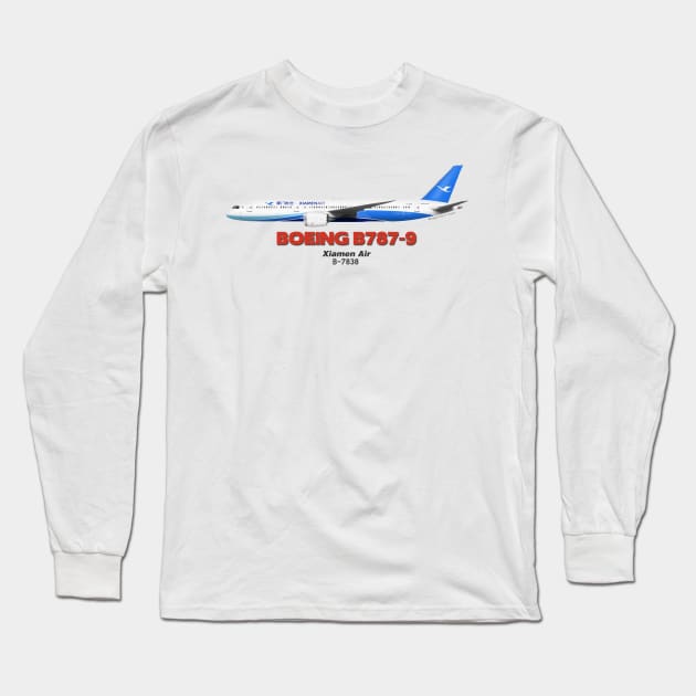 Boeing B787-9 - Xiamen Air Long Sleeve T-Shirt by TheArtofFlying